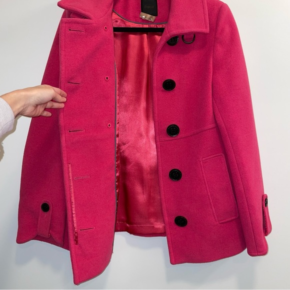 Express Hot Pink Wool Blend Peacoat Size XS - Picture 8 of 11